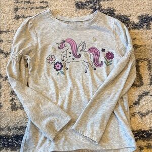 Garanimals Gray Unicorn Kids Long Sleeve Shirt size 5T